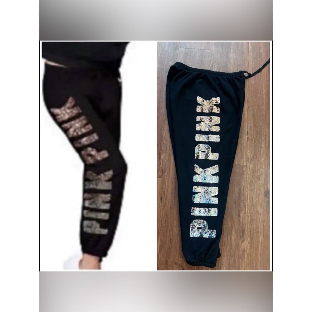 VS PINK Classic jogger Gold silver Ombre Bling large